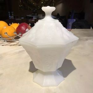 Anchor Hocking Fire King Milky Glass Candy Bowl